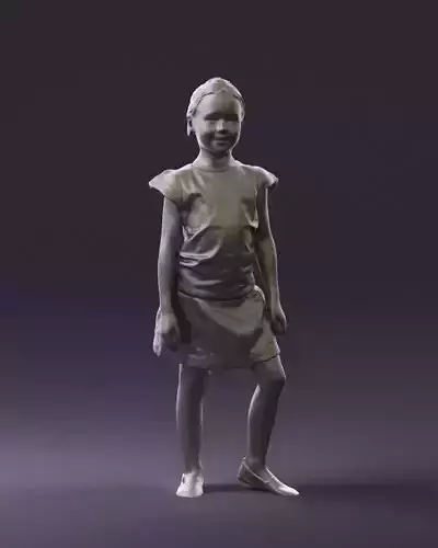 Young girl in white shirt paris 0725 3D Print Ready 3D print model