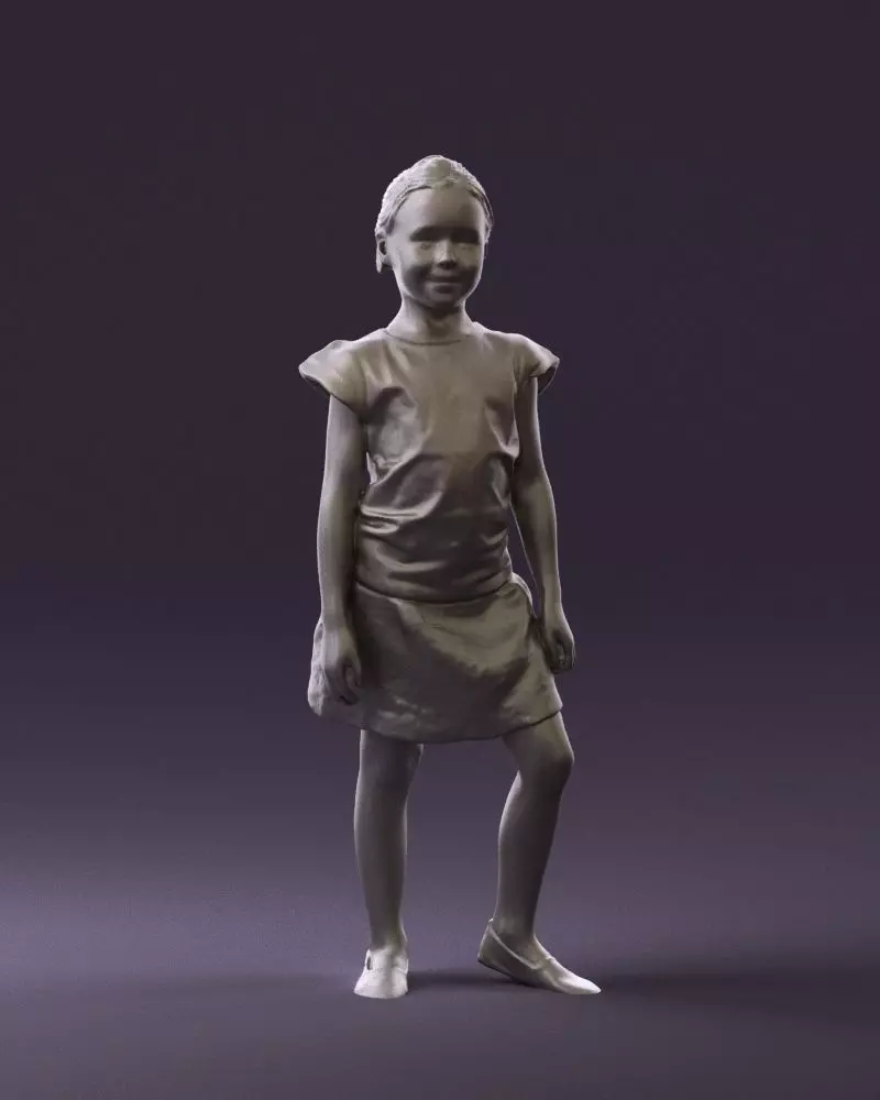 Young girl in white shirt paris 0725 3D Print Ready 3D print model_0
