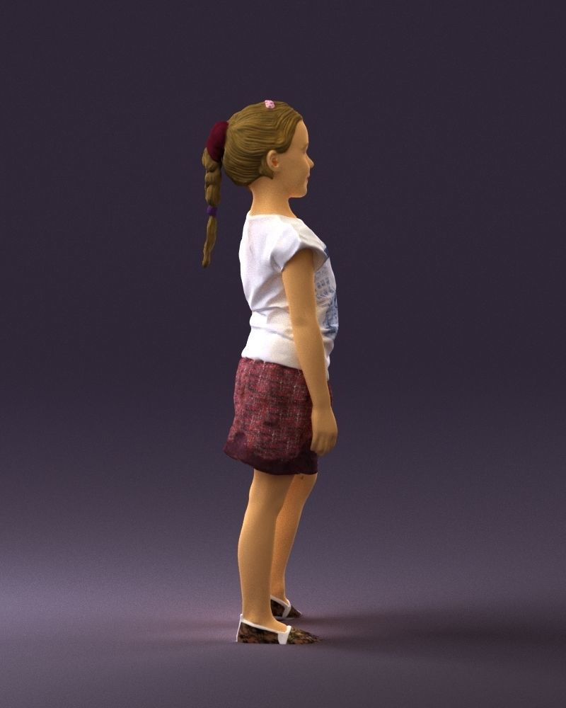 Young girl in white shirt paris 0725 3D Print Ready 3D print model_9