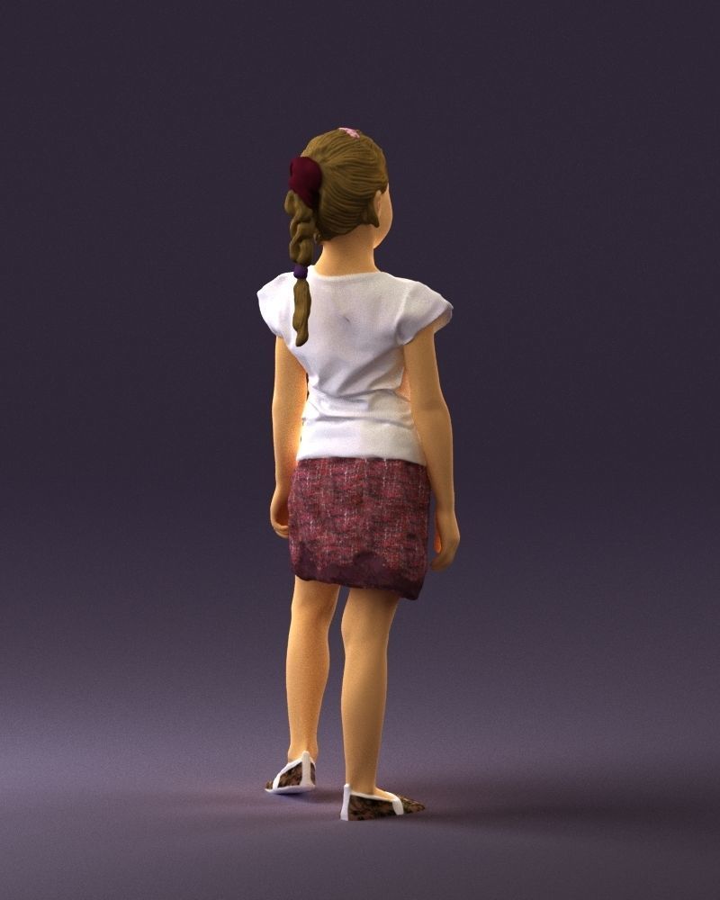 Young girl in white shirt paris 0725 3D Print Ready 3D print model_11
