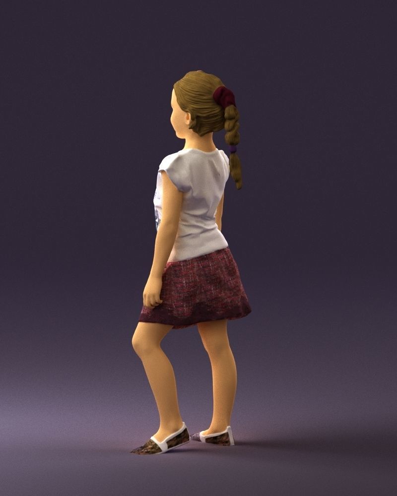 Young girl in white shirt paris 0725 3D Print Ready 3D print model_15