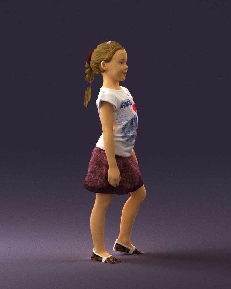 Young girl in white shirt paris 0725 3D Print Ready 3D print model_7