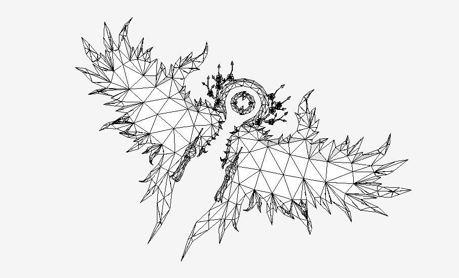 Rose Wing Low-poly 3D model_4