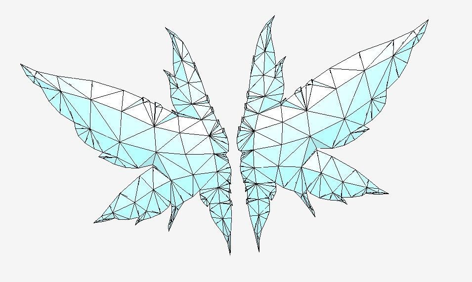 Butterfly Wing Low-poly 3D model_4