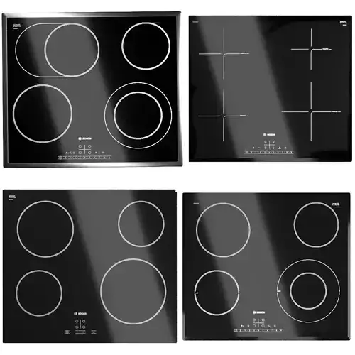 set of hobs Bosch Low-poly 3D model