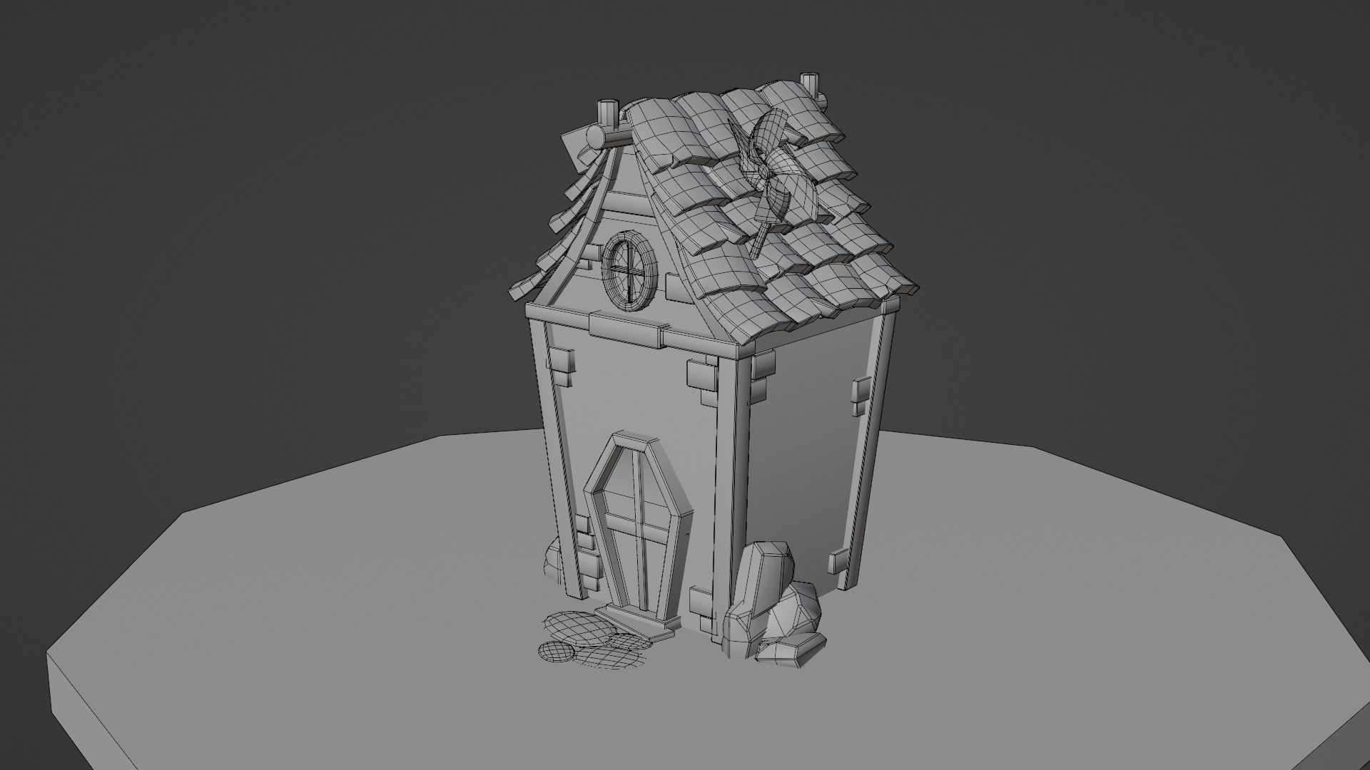 Stylized House Low-poly 3D model_3