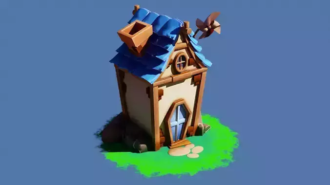Stylized House Low-poly 3D model