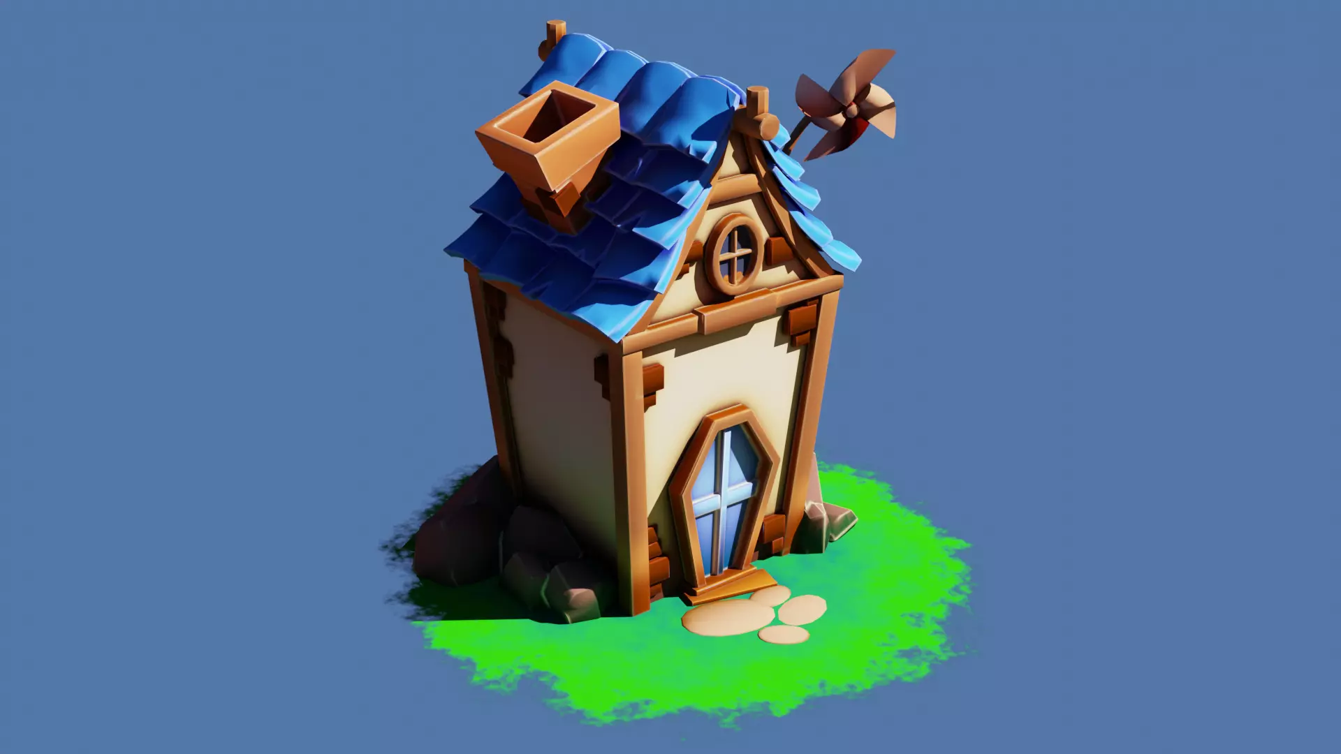 Stylized House Low-poly 3D model_0