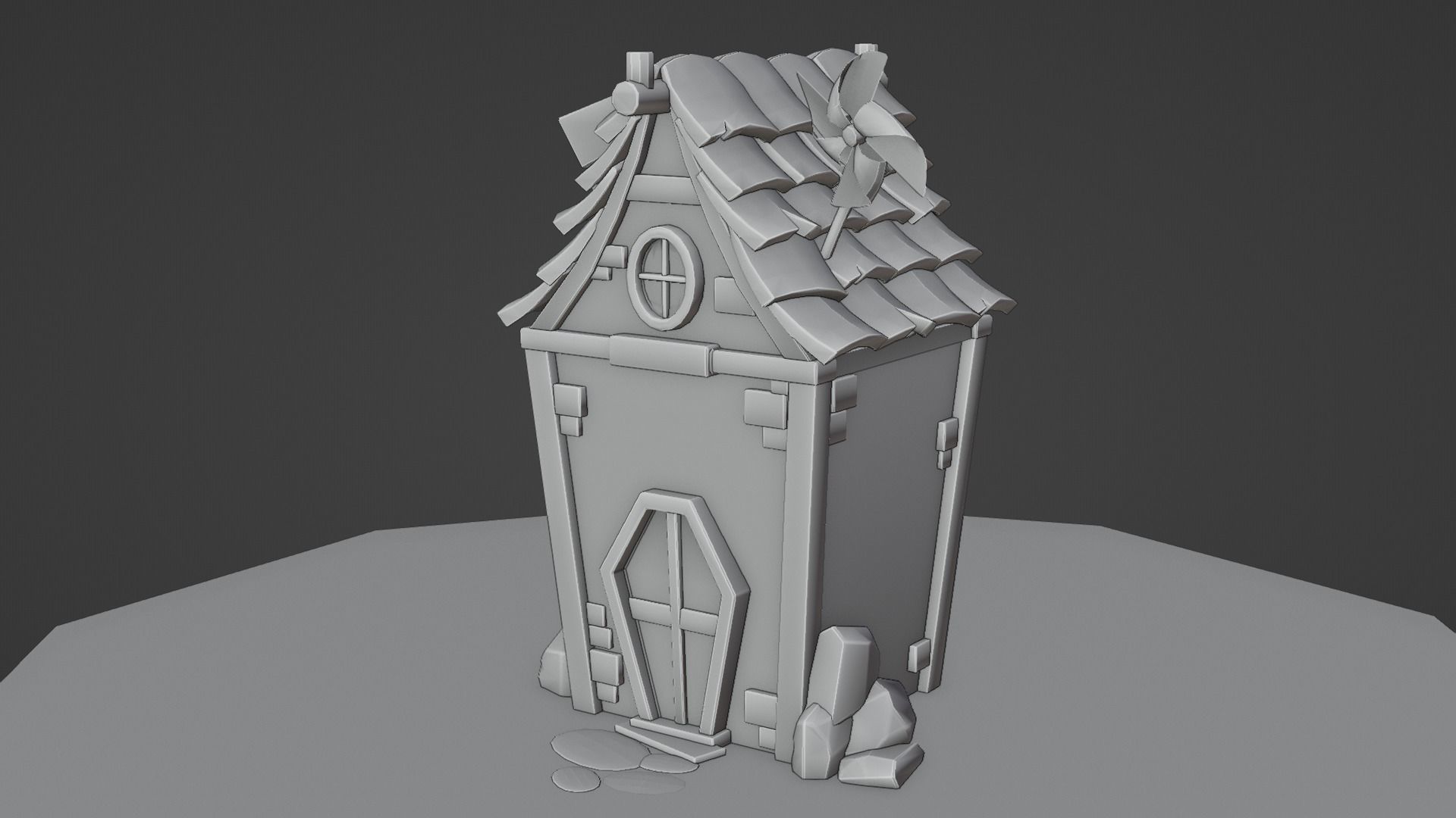 Stylized House Low-poly 3D model_6