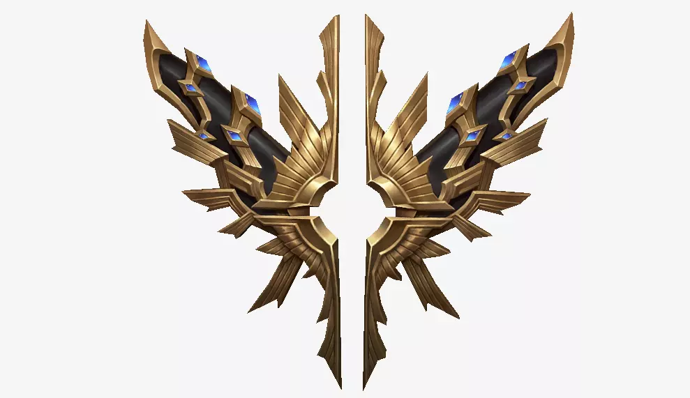 Futuristic Golden Wing Low-poly 3D model