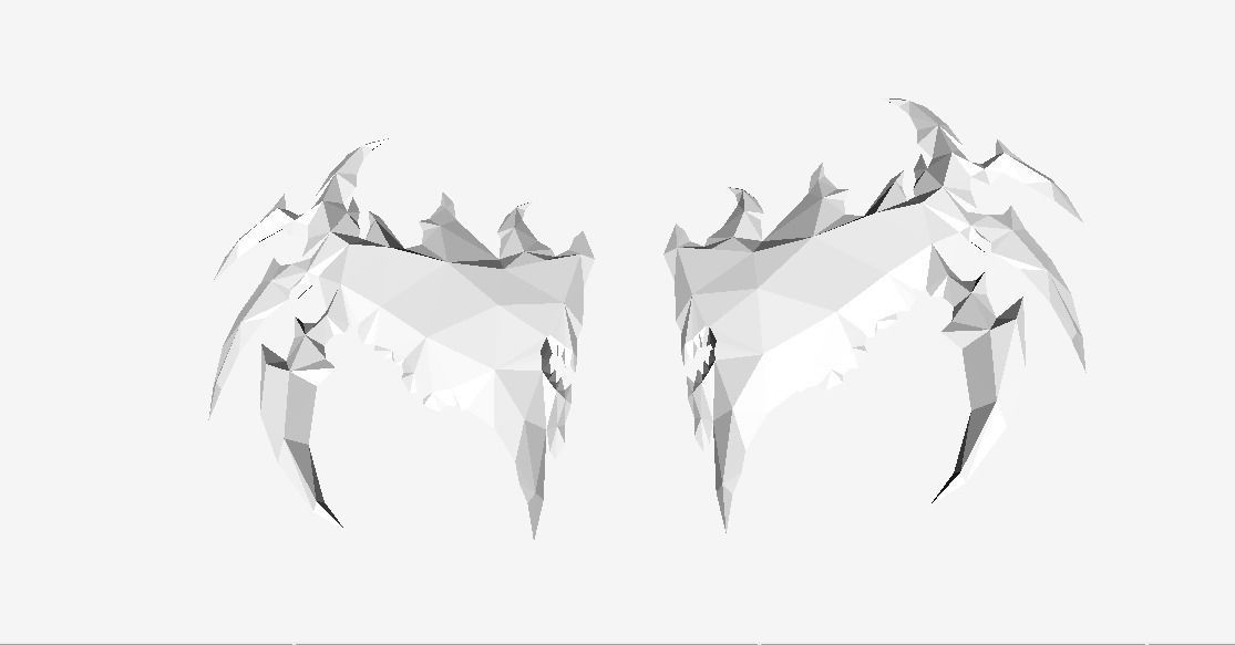 Futuristic Demon Wing Low-poly 3D model_14