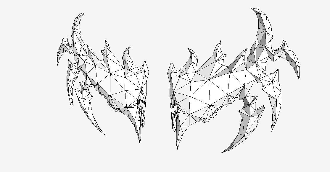 Futuristic Demon Wing Low-poly 3D model_2