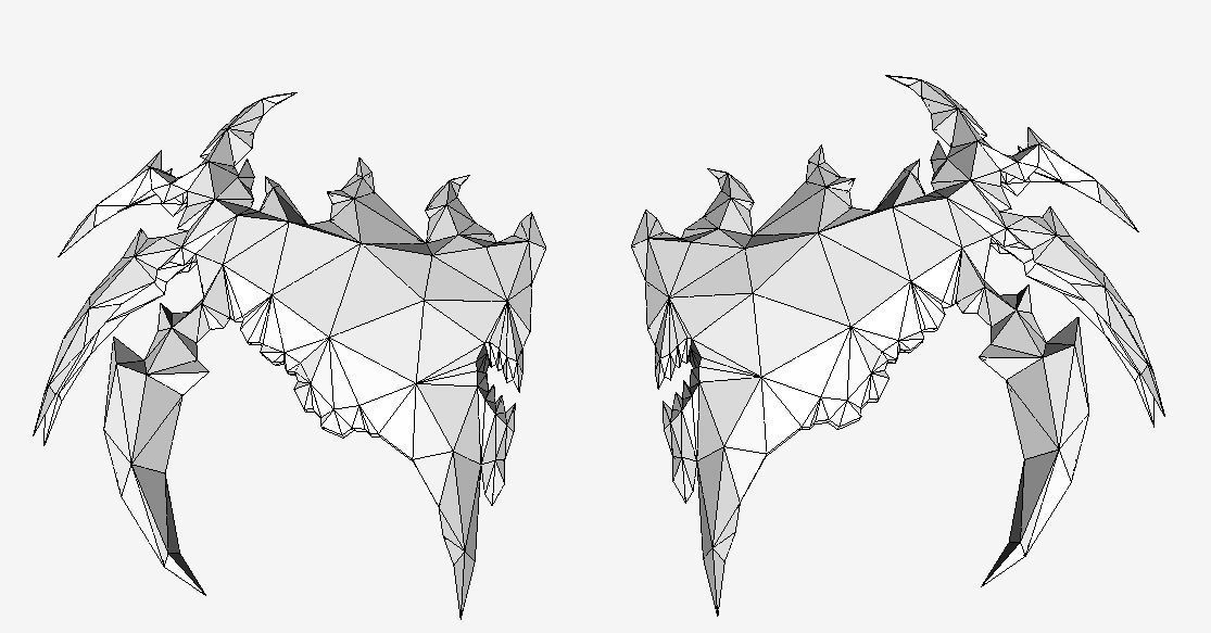 Futuristic Demon Wing Low-poly 3D model_11
