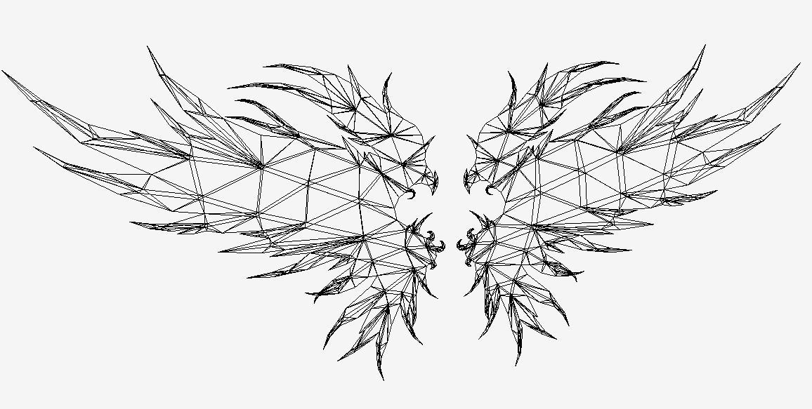 Purple Eagle  Wing Low-poly 3D model_4