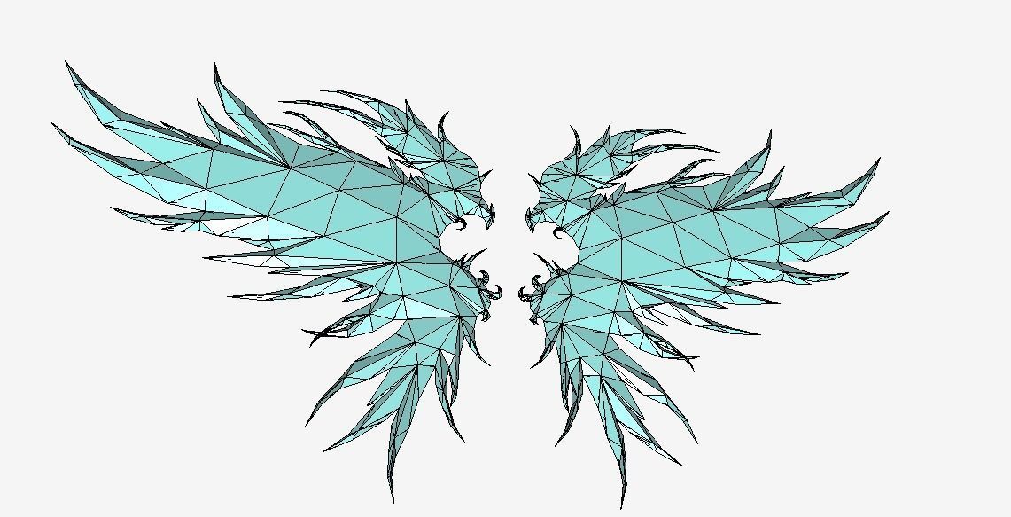 Purple Eagle  Wing Low-poly 3D model_7