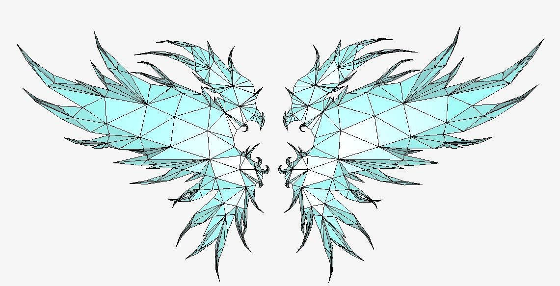 Purple Eagle  Wing Low-poly 3D model_11