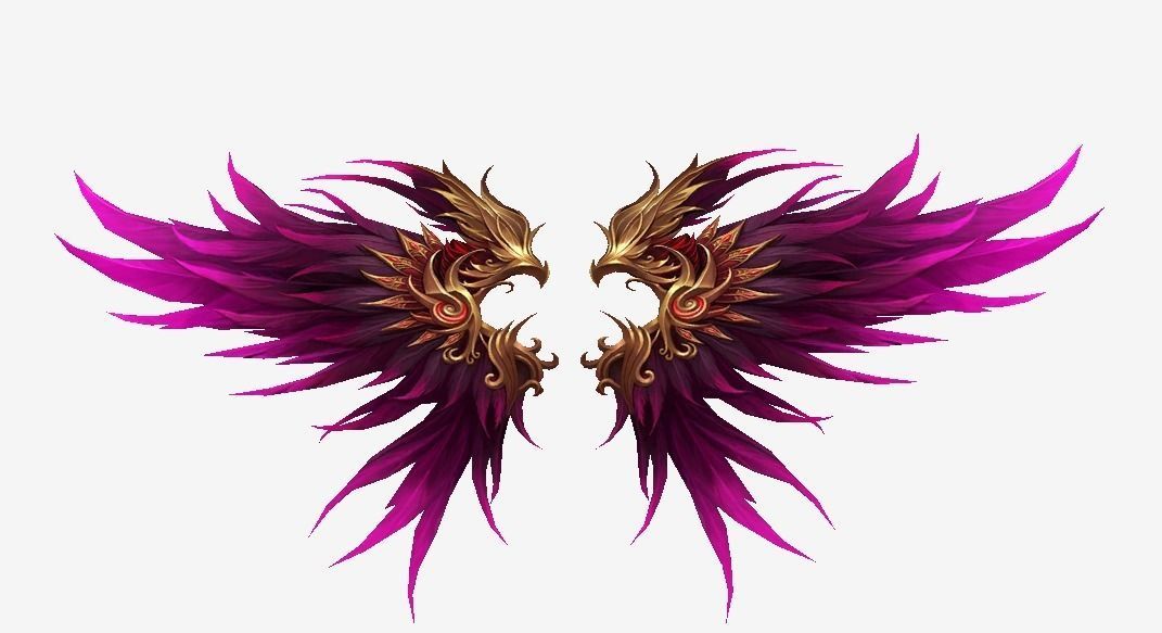 Purple Eagle  Wing Low-poly 3D model_1