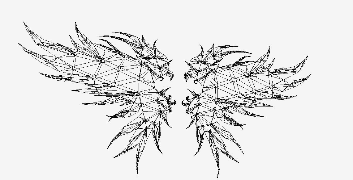 Purple Eagle  Wing Low-poly 3D model_3