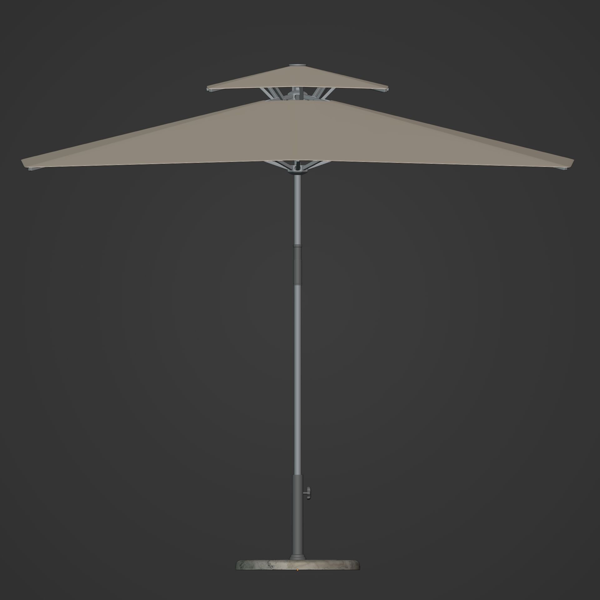 Patio Umbrella Low-poly 3D model_3