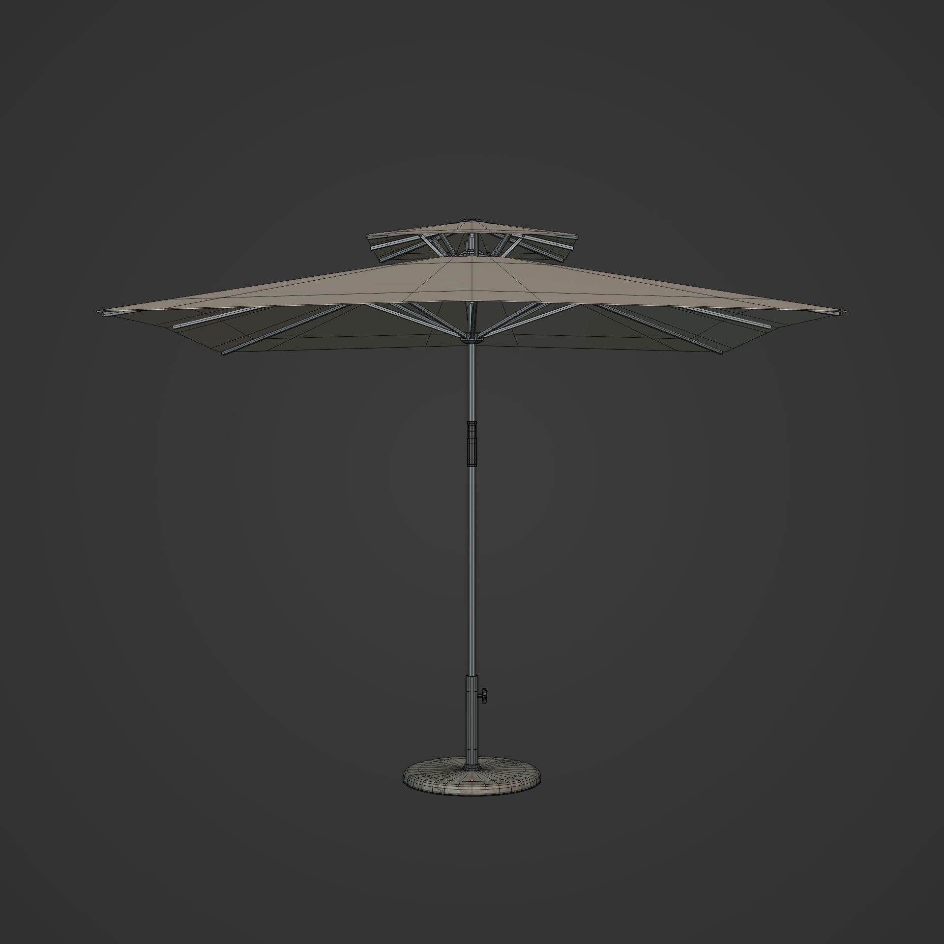 Patio Umbrella Low-poly 3D model_2