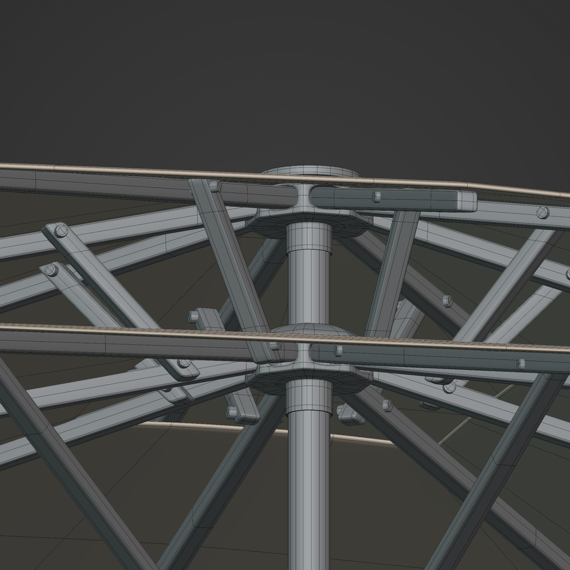 Patio Umbrella Low-poly 3D model_14