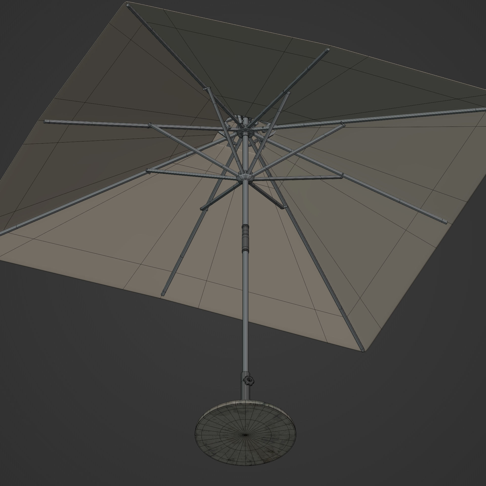 Patio Umbrella Low-poly 3D model_18