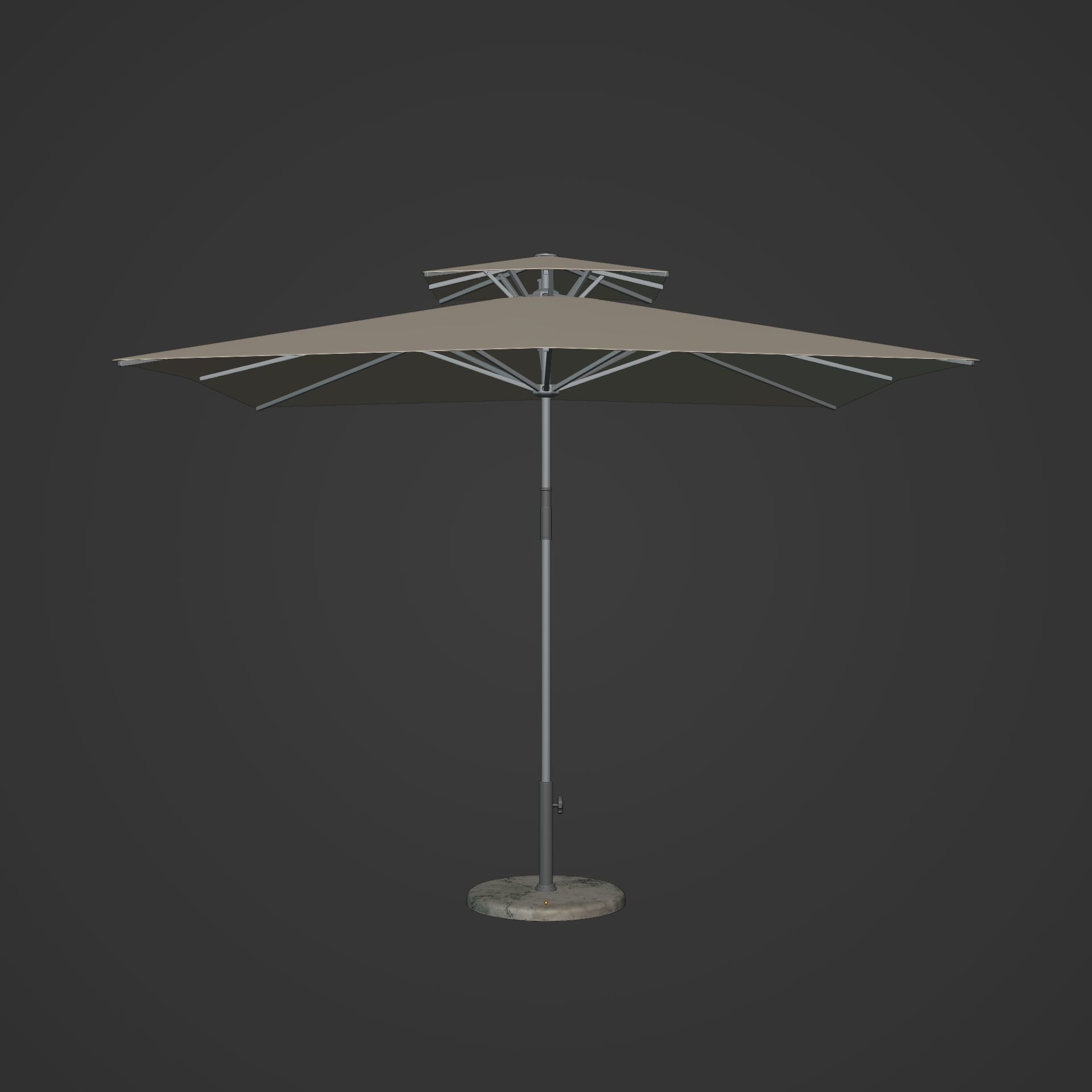 Patio Umbrella Low-poly 3D model_1