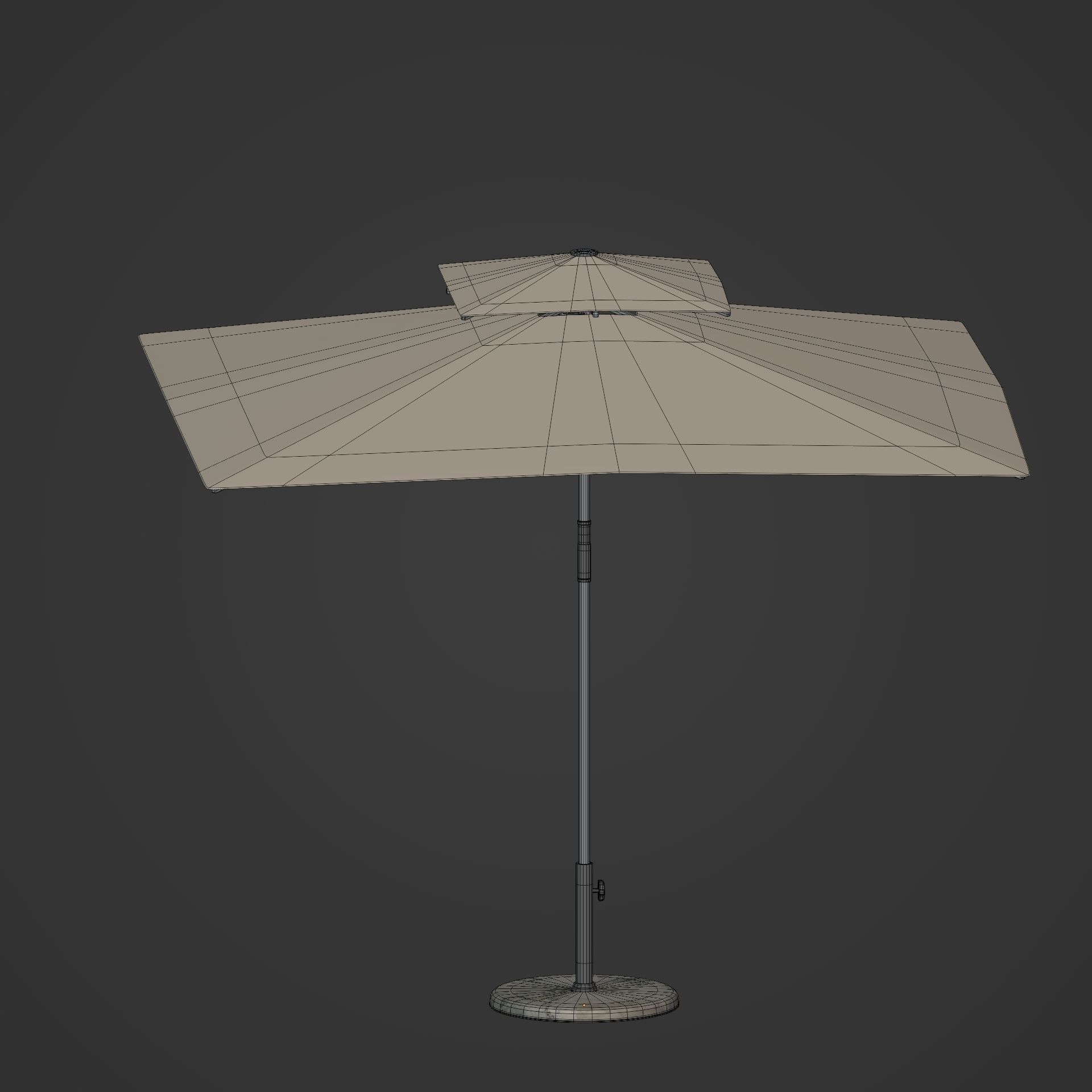 Patio Umbrella Low-poly 3D model_6