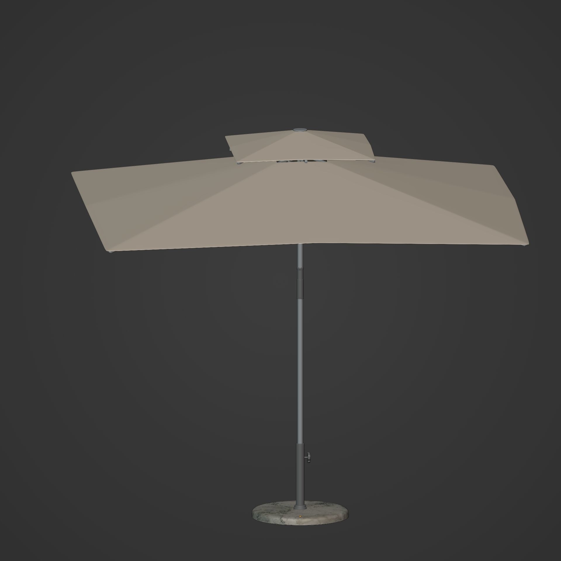 Patio Umbrella Low-poly 3D model_5