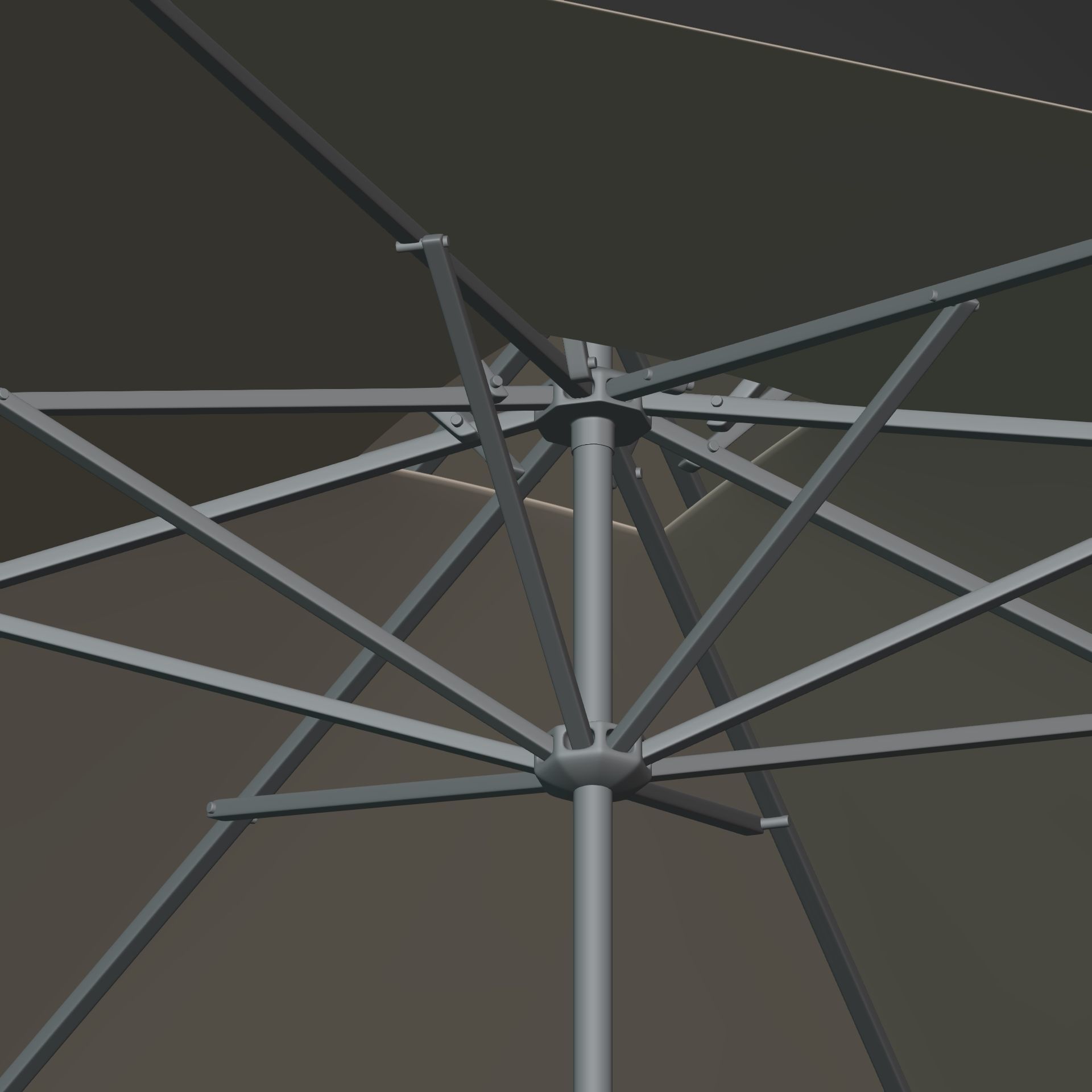 Patio Umbrella Low-poly 3D model_11