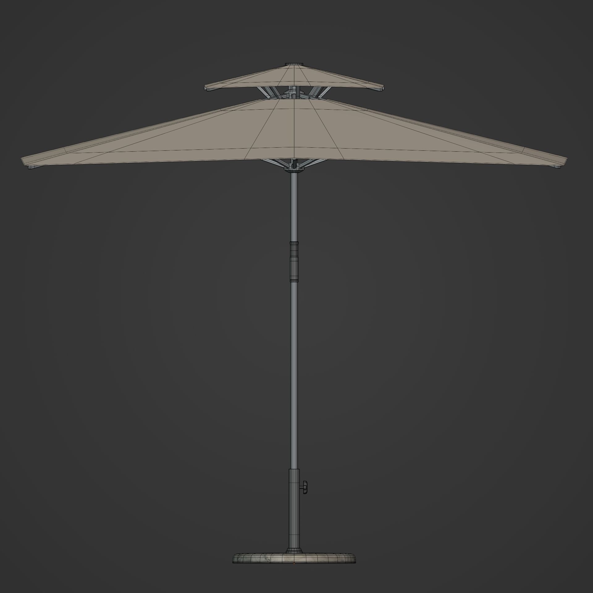 Patio Umbrella Low-poly 3D model_4