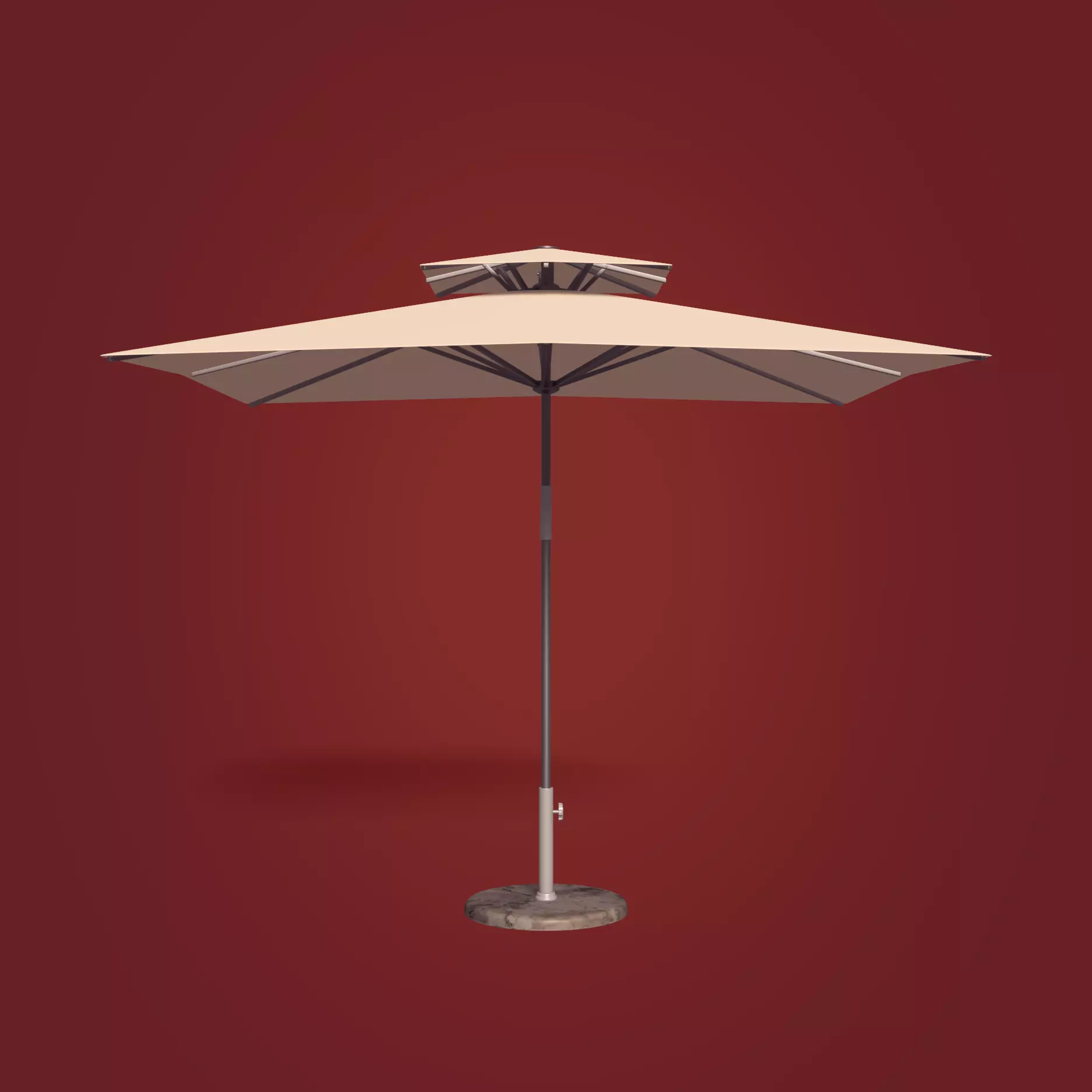 Patio Umbrella Low-poly 3D model_0