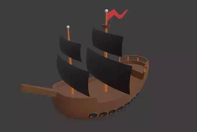 Low Poly Pirate Ship