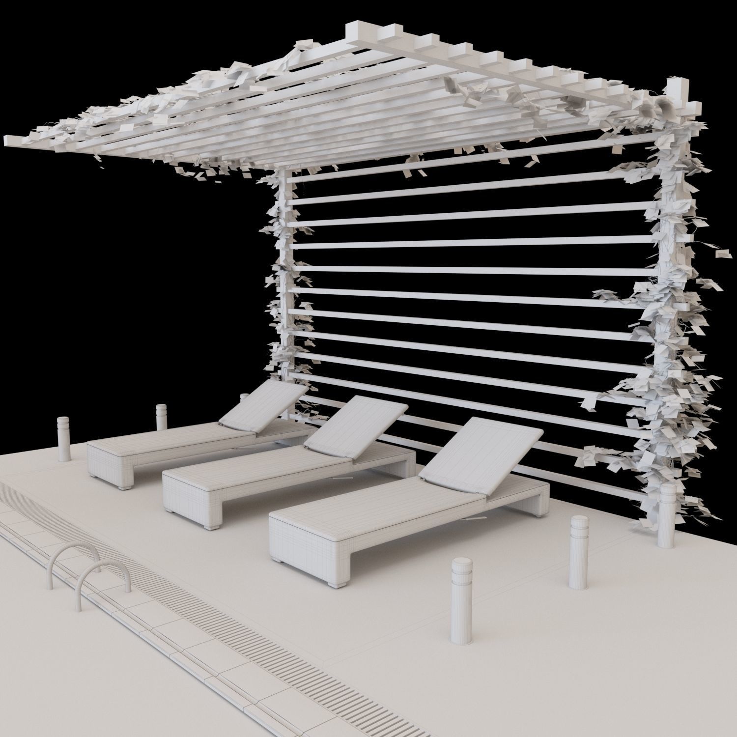 Realistic Pool Vray and Corona Low-poly 3D model_16