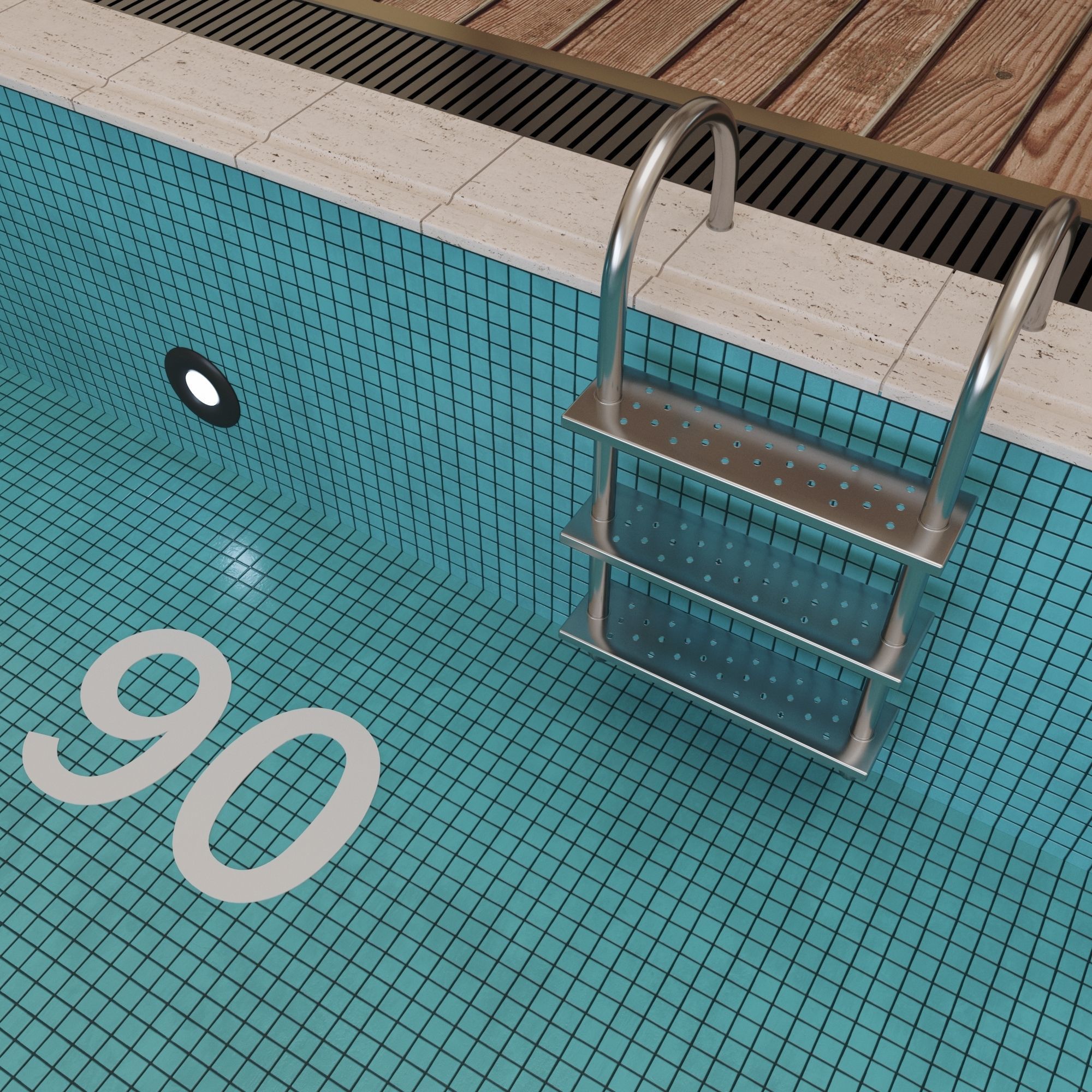 Realistic Pool Vray and Corona Low-poly 3D model_7