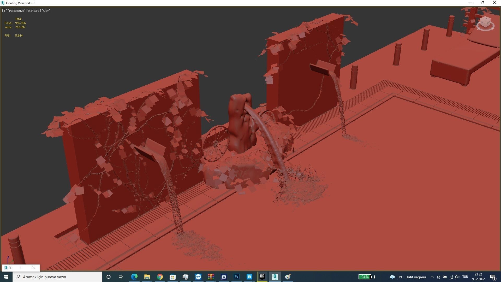 Realistic Pool Vray and Corona Low-poly 3D model_11