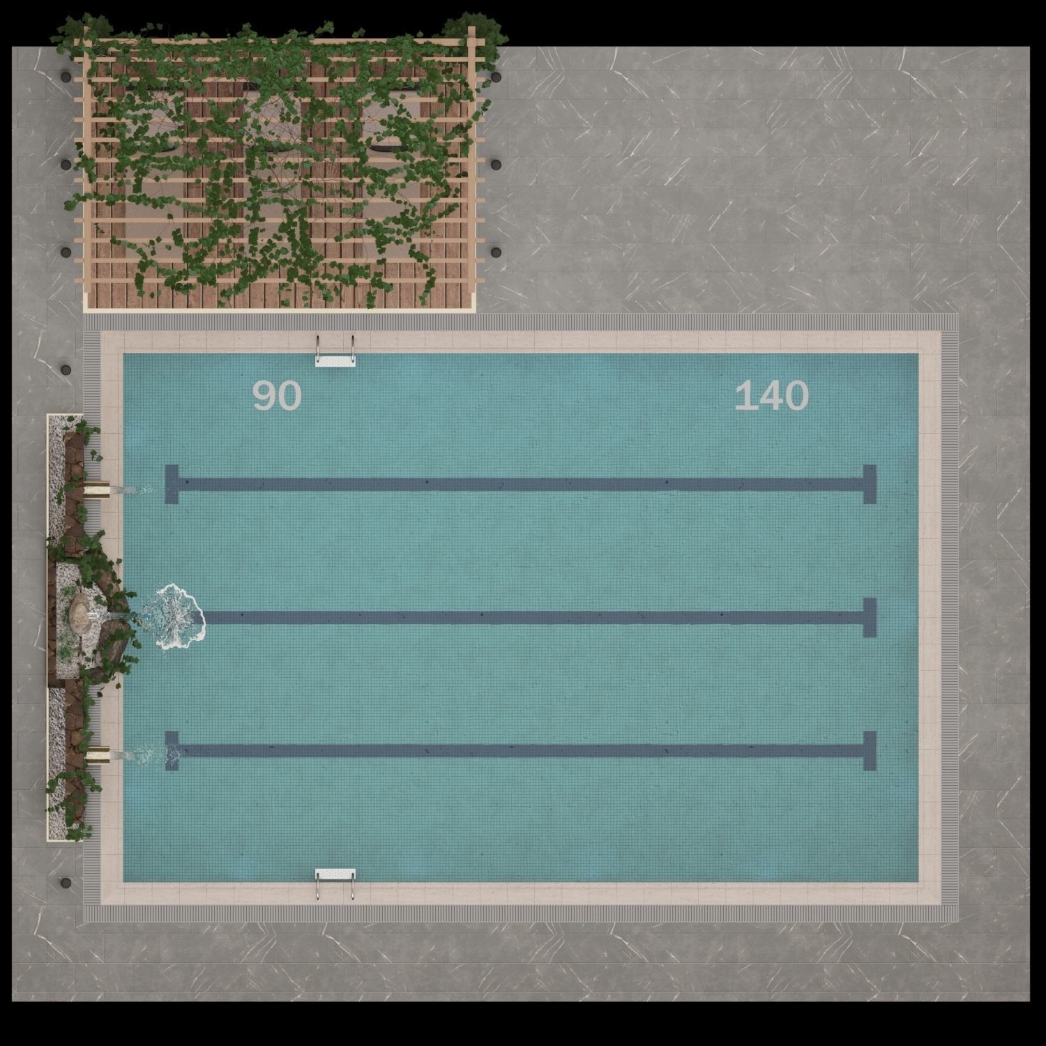 Realistic Pool Vray and Corona Low-poly 3D model_4