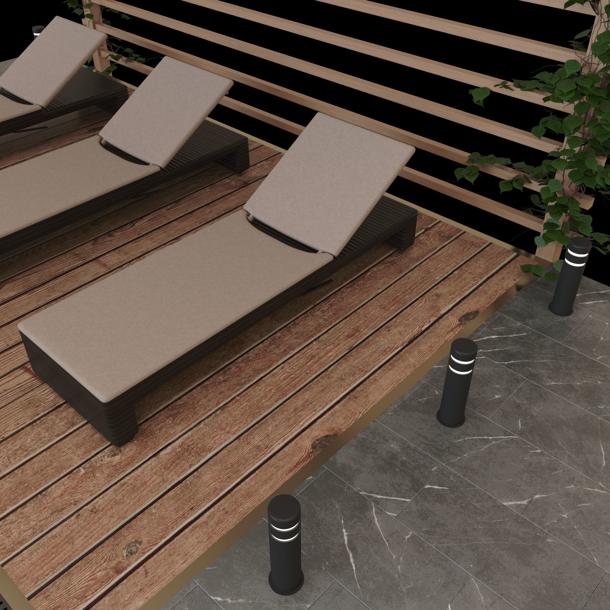 Realistic Pool Vray and Corona Low-poly 3D model_8