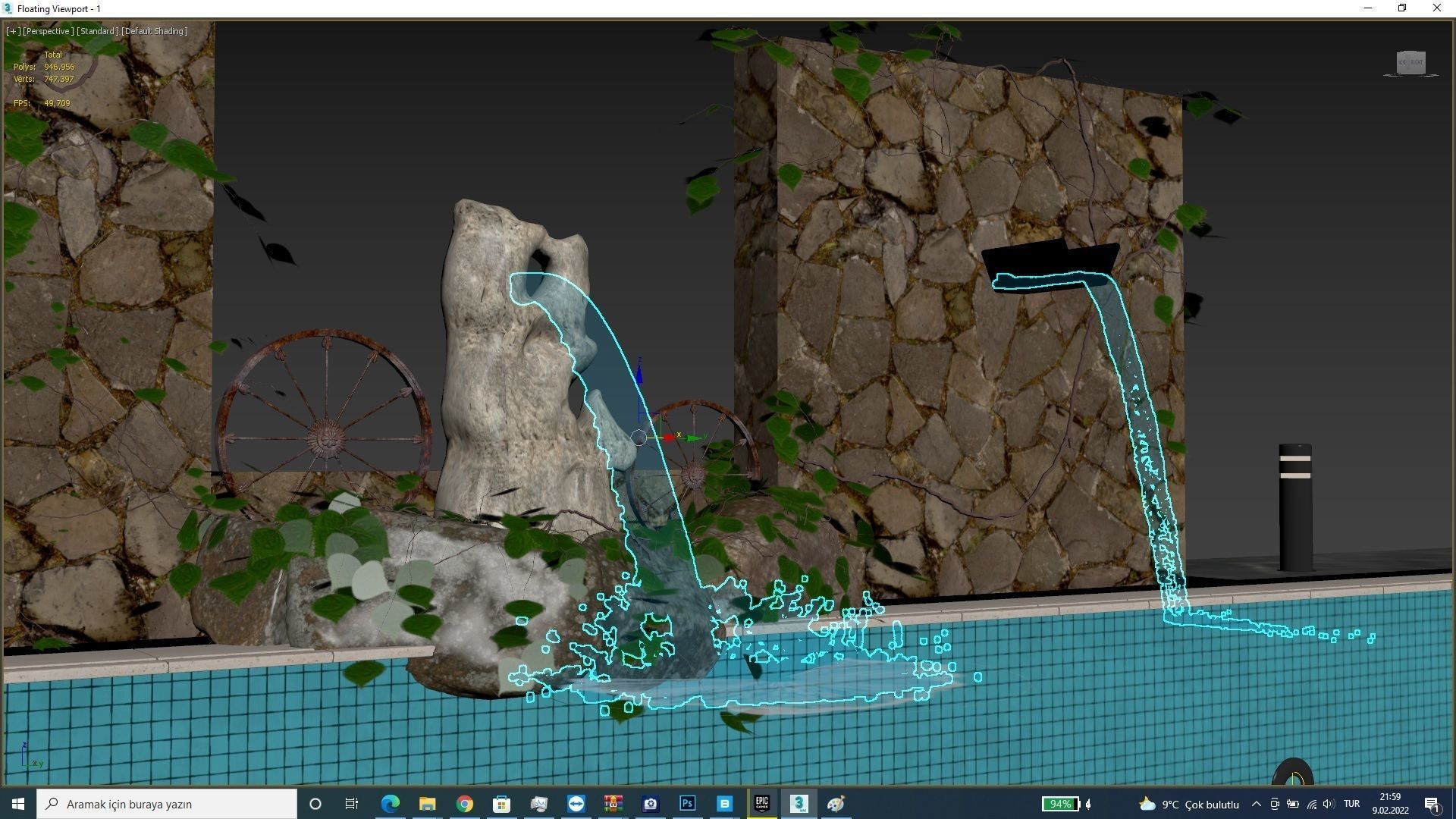 Realistic Pool Vray and Corona Low-poly 3D model_20