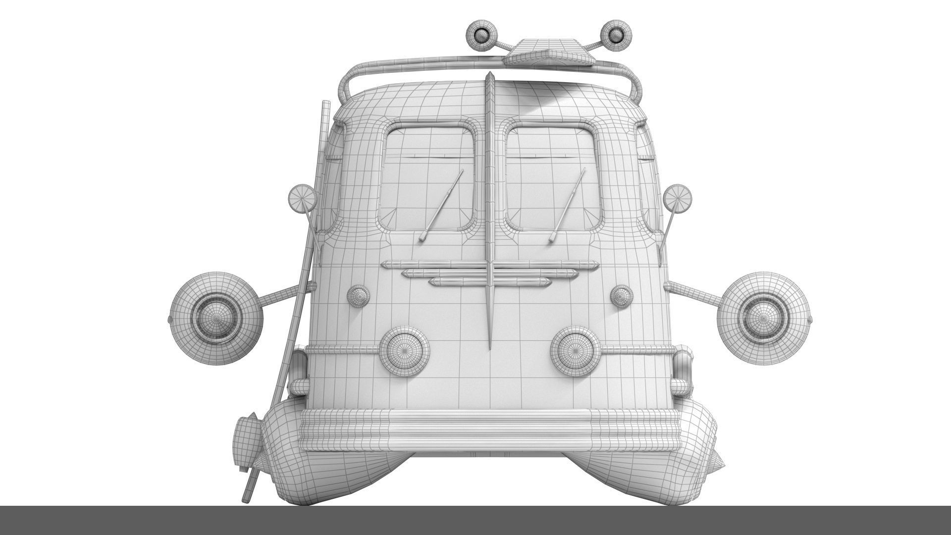 Low poly cyberpunk ban Low-poly 3D model_5