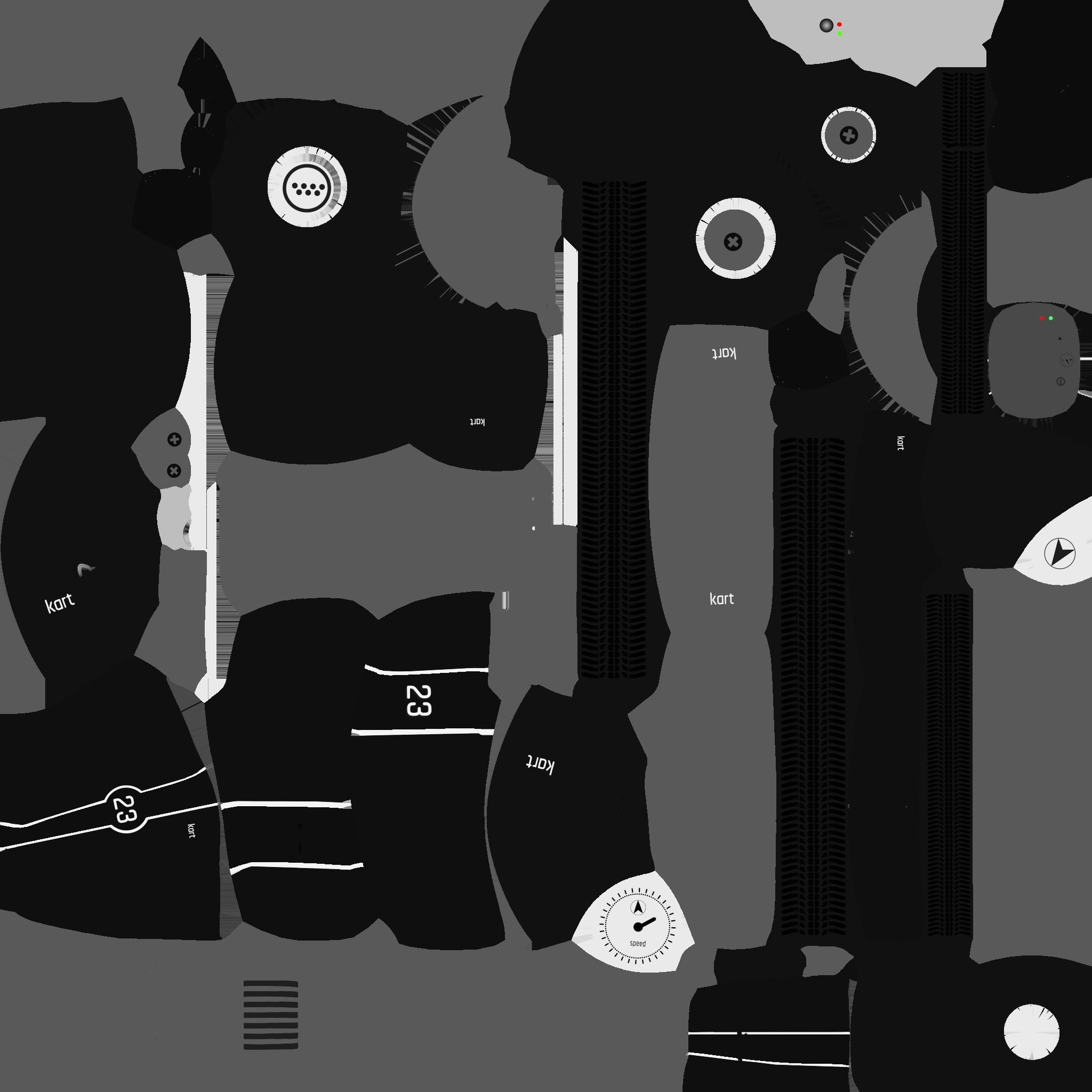 Cartoon Kart A09 Black - Vehicle Racing Design Low-poly 3D model_19