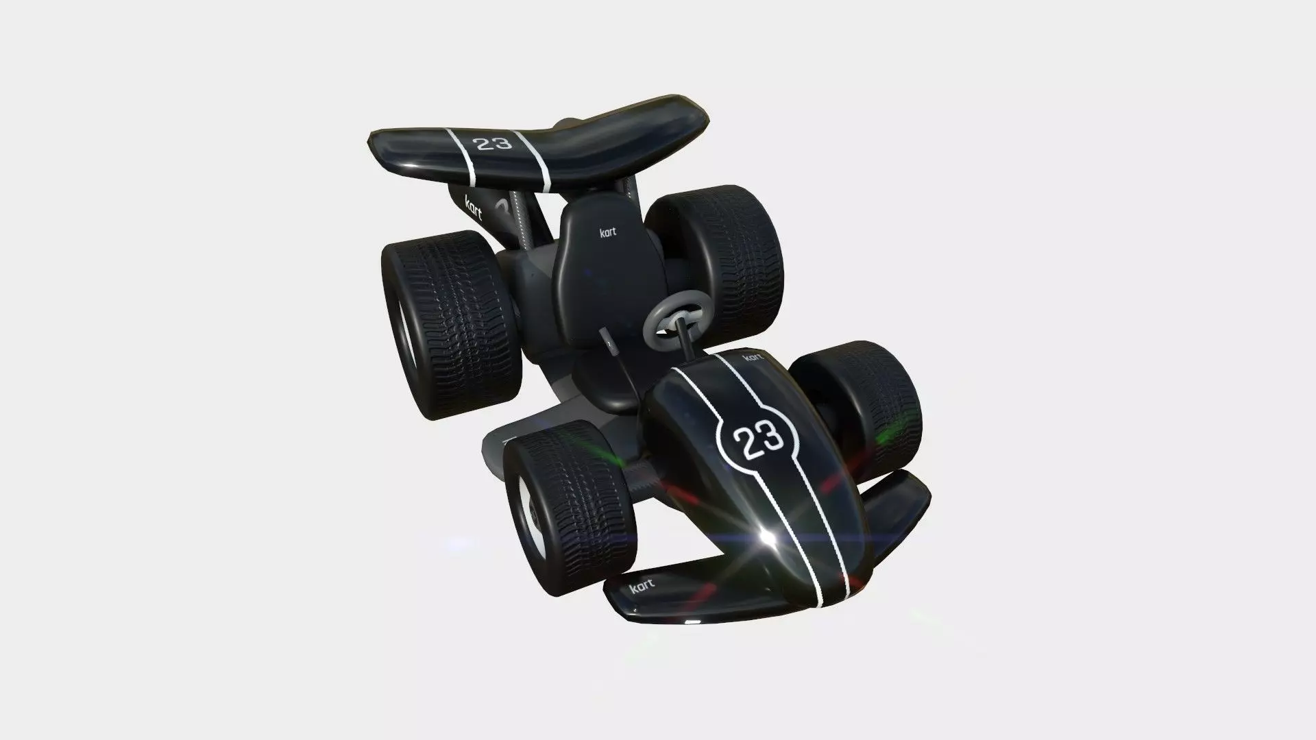 Cartoon Kart A09 Black - Vehicle Racing Design Low-poly 3D model_0