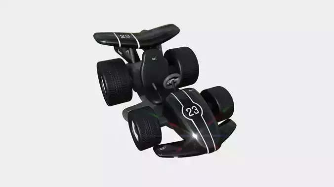 Cartoon Kart A09 Black - Vehicle Racing Design Low-poly 3D model