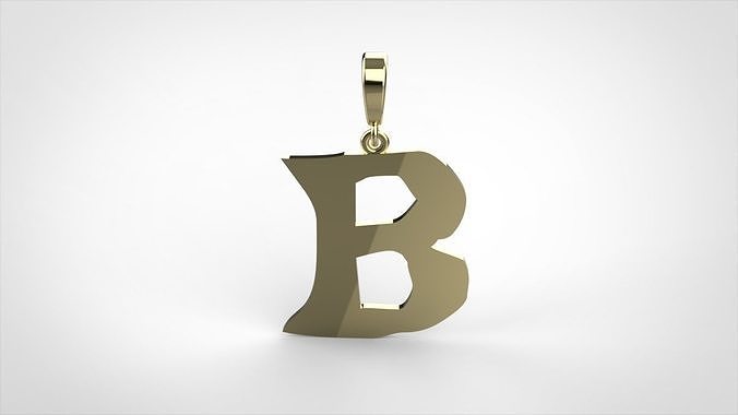 pendant alphabet rebucked  B small  3D print model
