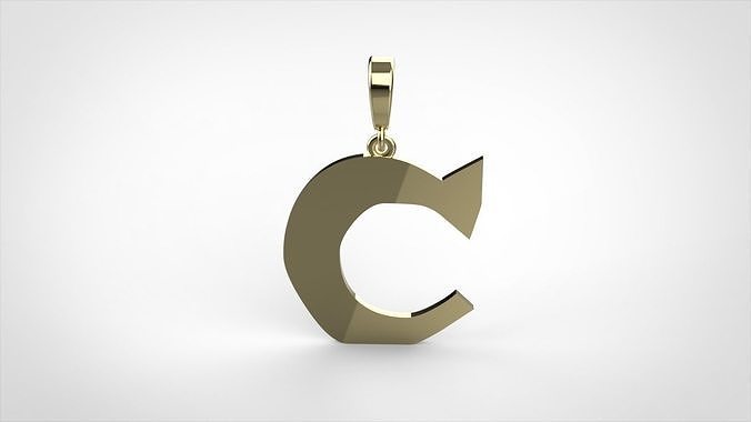 pendant alphabet rebucked  C small  3D print model