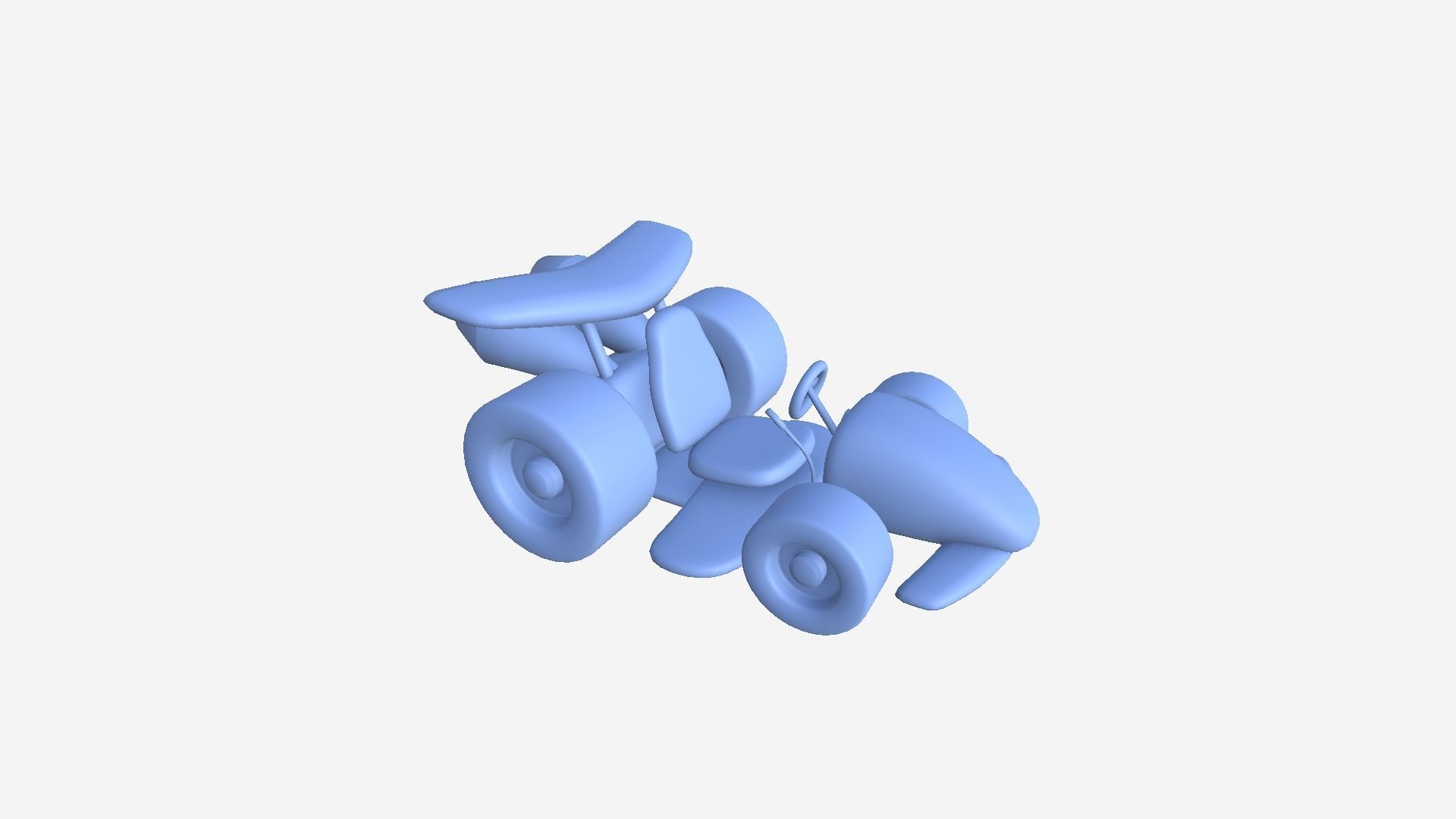 Cartoon Kart A10 White - Vehicle Racing Design Low-poly 3D model_8