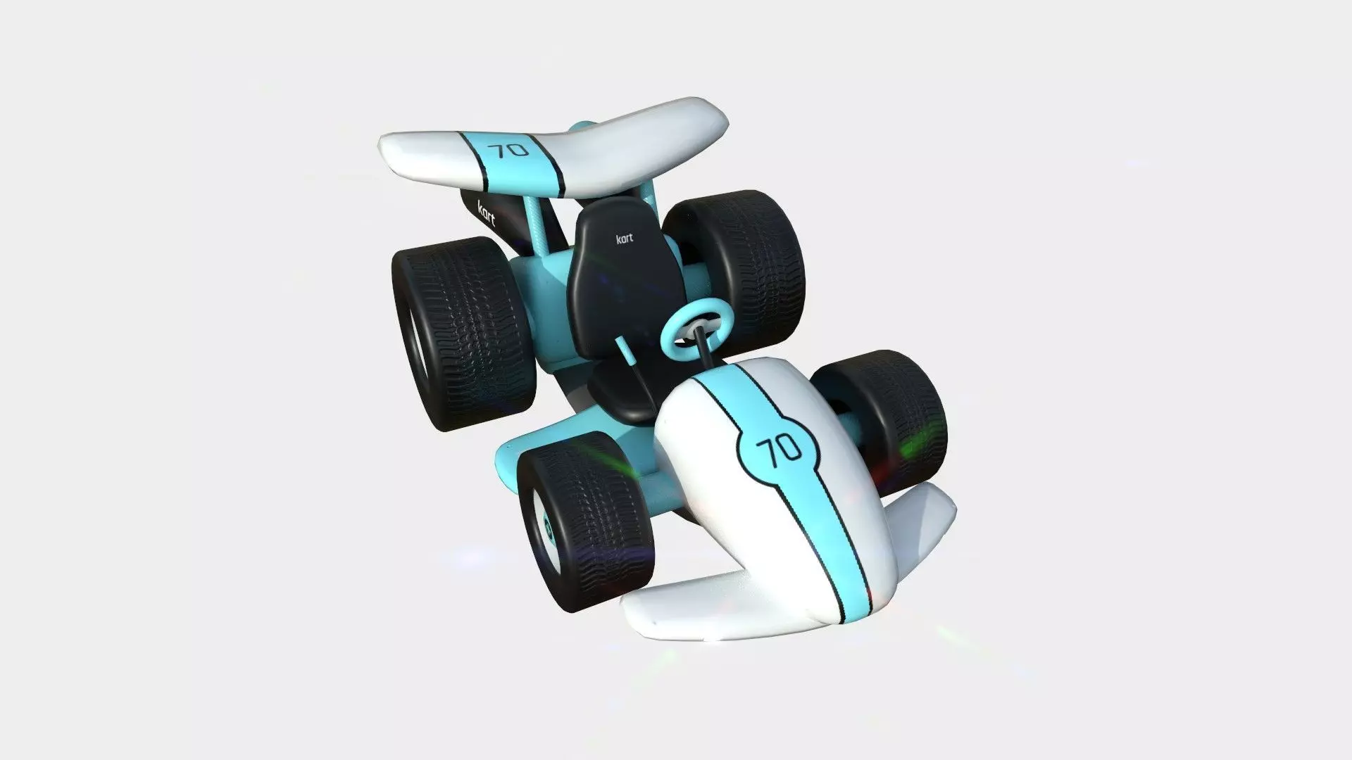 Cartoon Kart A10 White - Vehicle Racing Design Low-poly 3D model_0