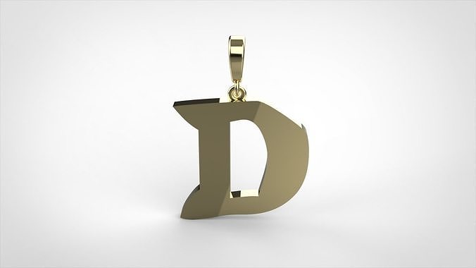 pendant alphabet rebucked  D small  3D print model