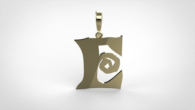 pendant alphabet rebucked E small  3D print model