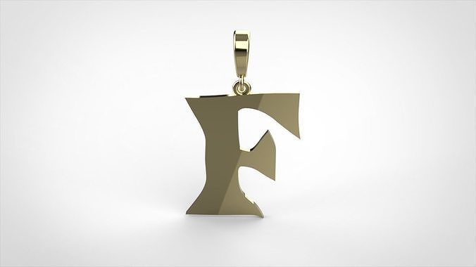 pendant alphabet rebucked  F small  3D print model
